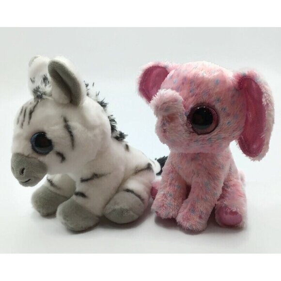 Ty Beanie Boos Jungle Animals Stripes Zebra Ellie Elephant Louie Lion Larry Lynx - Picture 8 of 12